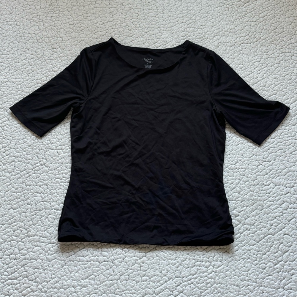 Ophelia & Co. Black Short Sleeve Women's Top